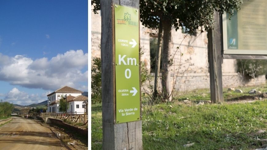 Start of the Vía Verde de la Sierra route at Puerto Serrano (Cádiz)